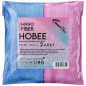 SmartBee Hobee 2'li 40x40 cm 235gsm - Pembe/Mavi Mikrofiber Cam Silme Bezi