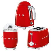Smeg 6244211962397 Kırmızı Kettle + 1x2 Adet Kapasiteli Ekmek Kızartma Makinesi ve Narenciye Sıkacağı Seti