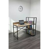 Sofmina 3 Raflı Çalışma Masası 60X120 - Bilgisayar Ofis Ders Masası Oyuncu Masası Siyah