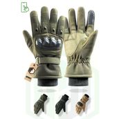 Soguk Hava Motosiklet Eldiven Haki Yesil Kislik Ici Tuylu Bilekli Korumali Taktik Askeri Airsoft