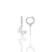 Söğütlü Silver Gümüş Desenli Kelebek Küpe