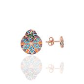 Söğütlü Silver SGTL10152ROSE Rose Tasarım Kilim Gümüş Küpe