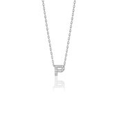 Söğütlü Silver SGTL10619 Gümüş Rodyumlu Üç Boyutlu Minimal P Gümüş Harf Kolye