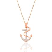 Söğütlü Silver SGTL10916 Gümüş Rose Zirkon Taşlı Çapa Kolye