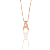 Söğütlü Silver SGTL11182 Gümüş Rose Üç Boyutlu Minimal A Harf Kolye