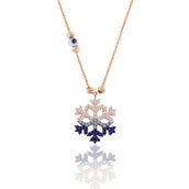Söğütlü Silver SGTL11662 Gümüş Rose Zirkon Taşlı Nazar Boncuklu Kar Tanesi Kolye