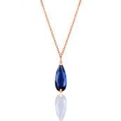 Söğütlü Silver SGTL12075 Gümüş Rose Safir ve Zirkon Taşlı Damla Modeli Kolye