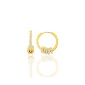 Söğütlü Silver SGTL8803GOLD Zirkon Taşlı Altın Yaldızlı Ring Gümüş Küpe