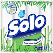 Solo 32'li Ultra Yumuşak Bambu Katkılı Tuvalet Kağıdı 3 Katlı Rulo Sayısı ile Dayanıklı