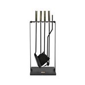 SOMINECO 5 Li Lüx Ithal Askı Standlı Gold Saplı Şömine-soba Maşa Takımı Aksesuar Set 016 Altın