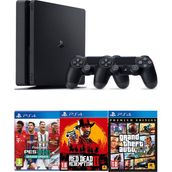 SONY Playstation 4 Ps4 Slim 1 TB Oyun Konsolu 2 Kollu ve 15 Tane Dijital Oyun ile Eğlenceli Deneyim