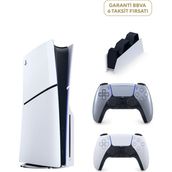 Sony Playstation 5 1 Tb Slim Cd Edition Oyun Konsolu + 2. Ps5 Kol Sterling Silver + Ps5 Şarj İstasyonu - Beyaz