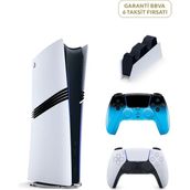 Sony Playstation 5 Pro 2tb Oyun Konsolu + 2. Ps5 Kol Rhythm Blue + Ps5 Şarj İstasyonu - Beyaz