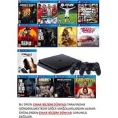 Sony Ps4 1 Tb Slim Kasa 13 Oyunlu Ürün 2 Adet V2 Kol (11.00V) 12 Ay Garanti - 2.Kol Oyun Konsolu - Siyah