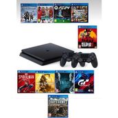 SONY PS4 Slim 1 TB Kasa 10 Oyunlu 2 Kollu Teşhir Ürün 12 Ay Güvence ile Sürükleyici Deneyim - Siyah