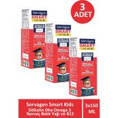Sorvagen Smart Kids Sıvı Form Sitikolin Dha Omega 3 Norveç Balık Yağı ve B12 150 ml 3 Adet - Aromasız