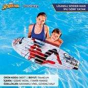 Spider-Man Ipli Şişme Sörf Yatak 114X46 cm Bestway 98017 | Çocuk Havuz ve Deniz Yatağı / Inflatable Surfboard Float With Grab Rope