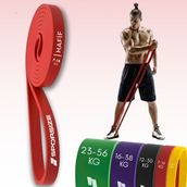 Sporsize Profesyonel Direnç Bandı Kas Geliştirme Lastiği Fitness Pilates Cross Training Bant Yoga Push Up Barfiks Bandı - Hafif (7-16KG)