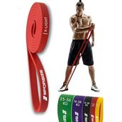 Sporsize Profesyonel Direnç Bandı Kas Geliştirme Lastiği Fitness Pilates Cross Training Bant Yoga Push Up Barfiks Bandı Tekli (Kırmızı, 7-16 KG)