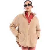 Sportive 24KK019-KHVE Sherpa Kahverengi Günlük Stil Kadın Polar