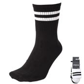 Sportive 25YUC001-SHBYZ 2'li Çizgili Siyah Günlük Stil Unisex Çorap