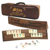 Star Okey Oymalı Ağaç Oval Okey Takımı