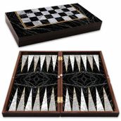 Star Tavla Platin Mermer Büyük Boy 12 Mm Mdf Kasa, Parlak Selefon Kaplama, Çizilmeye Karşı Dirençli Coex Kaplama Mıknatıslı Kapama Şık Ve Kaliteli Sağlam