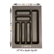 Starax 2283-A Antrasit 34x49cm Plastik Kaşıklık