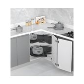 Starax 3051-A Antrasit 3/4 Borusuz Ahşap Tablalı Döner Sepet Takımı