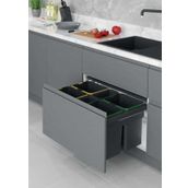 Starax 60 cm Antrasit 16+12+12+1 lt Frenli Kapağa Monte Çöp Kovası