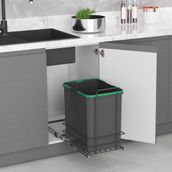 Starax S-2580-A 35 lt Antrasit Teleskopik Raylı Zemin Bağlantılı Plastik Çöp Kovası