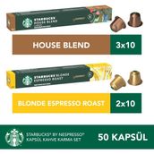 Starbucks By Nespresso House Blend 30’lu, Blonde Espresso 20’li Kapsül Kahve - 50 Adet
