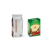 Starbucks Caffe Espresso Dark Roast Filtre Kahve 250 gr + Kahve Filtre Kağıdı No 4/80LI - 1 Paket - Kağıt Filtre