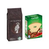 Starbucks Caffe Sumatra Filtre Kahve 250 gr + Kahve Filtre Kağıdı No 4/80LI - 1 Paket - Kağıt Filtre