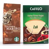 Starbucks Colombia 250 gr Filtre Kahve ve Caffeo 1x4 80 Li Kahve Filtre Kağıdı - French Press