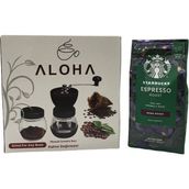 Starbucks Espresso Origin Çekirdek Kahve 200 gr + Seramik Kahve Öğütücü Değirmen Ayarlı - Çekirdek (Öğütülmemiş)