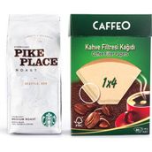 Starbucks Pike Place 250 gr Filtre Kahve ve Caffeo Filtre Kahve Kağıdı 1x4 80'li Paket - French Press