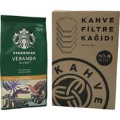 Starbucks Veranda Origin Öğütülmüş Filtre Kahve 200 gr + Filtre Kahve Kağıdı 1x4 80'li - Kağıt ve Metal Filtre