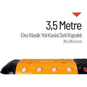 Starçelik 3,5 Metre Eko Klasik Hız Kesici Set Kapaklı Plastik Yol Kasisi