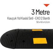Starçelik 50 X 40 X 4,5 cm Eko 2 Bantlı 3 Metre Kauçuk Hız Kesici Yol Kasisi