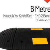 Starçelik 50 X 40 X 4,5 cm Eko 2 Bantlı 6 Metre Kauçuk Hız Kesici Yol Kasisi