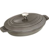 Staub Kapaklı Döküm Servis Tabağı Oval 23 X 17 Cm Grafit Gri