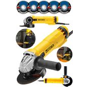 Steiner Alman 4200 W Metal Şanzıman Bakır Sargı Avuç Içi Taşlama Demir Metal Kesme Makinesi 125 Mm Sarı + 5 Disk