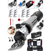 Steiner Alman 9900 W Devir Ayarlı Çift Soğutmalı Koyun Kırpma Kırkma Makinesi + 4 Adet Üst Bıçak Gri - Renkli