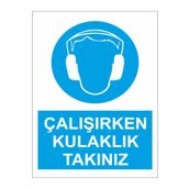 Sticker Masters Çalışırken Kulaklık Kullanın Uyarı Levhası Sticker