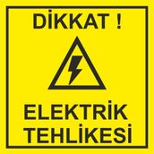 Sticker Masters Dikkat Elektrik Tehlikesi Uyarı Levhası Sticker