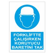 Sticker Masters Forkliftte Çalışırken Koruyucu Baretini Tak Sticker