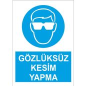 Sticker Masters Gözlüksüz Kesim Yapma Uyarı Levhası Sticker
