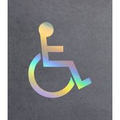 Sticker Usta Engelli İşareti 2 Adet Hologram Janjanlı Çok Renkli Sticker - Araba Oto Motosiklet Cam Sticker - 00094 - 12x10 Cm