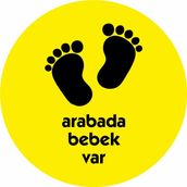 Sticker Usta Sarı 35x35 cm Arabada Bebek Var